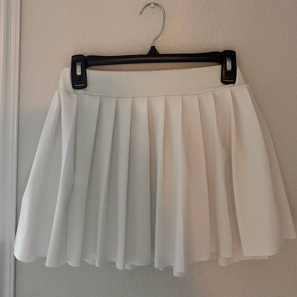 White Pleated Skirt